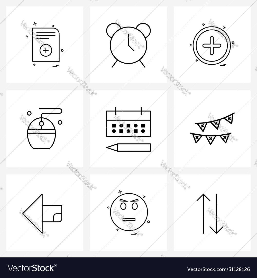 Ui set 9 basic line icons day user