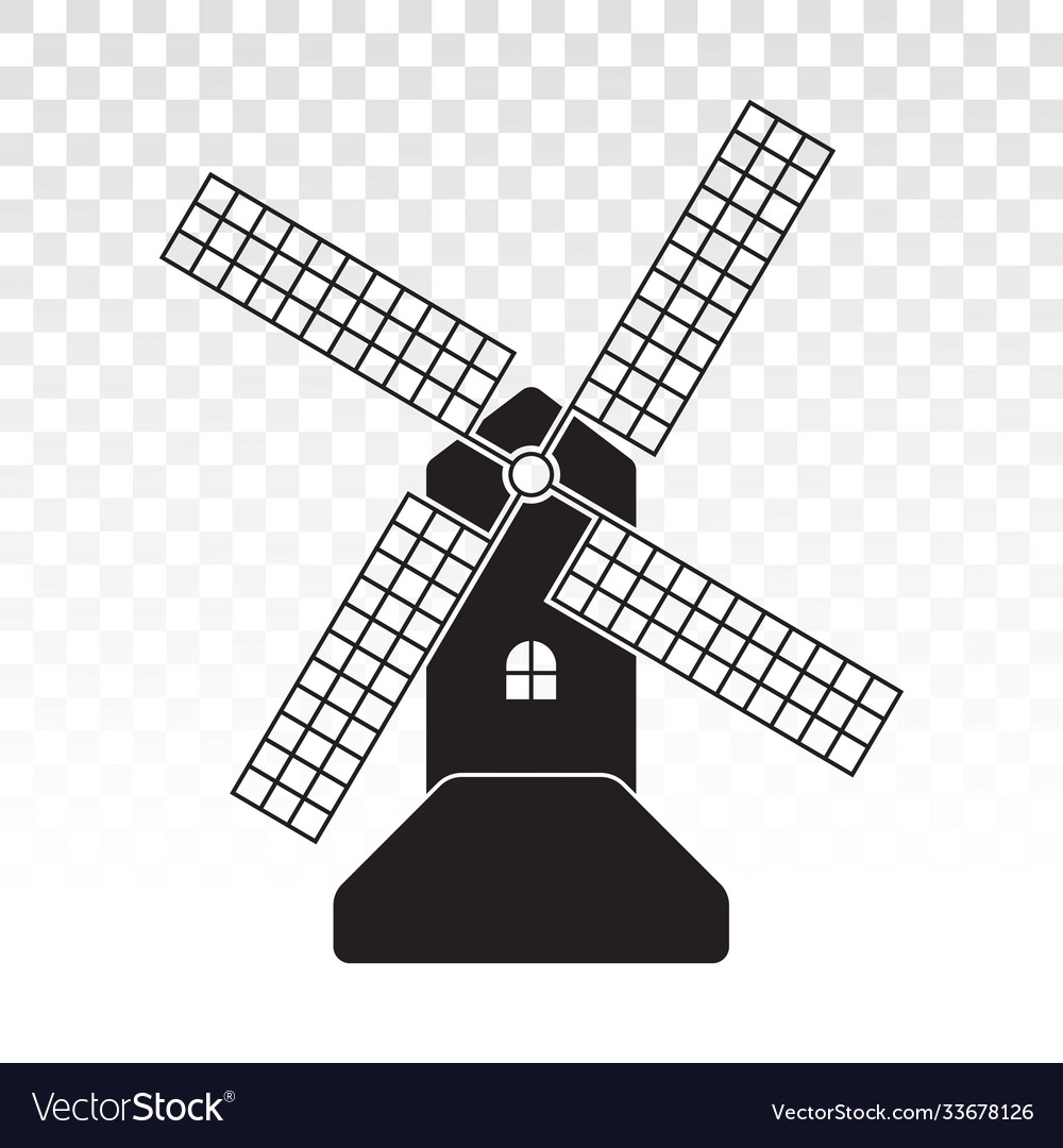 Windmill Wind Turbine Flat Icon For Apps Vector Image