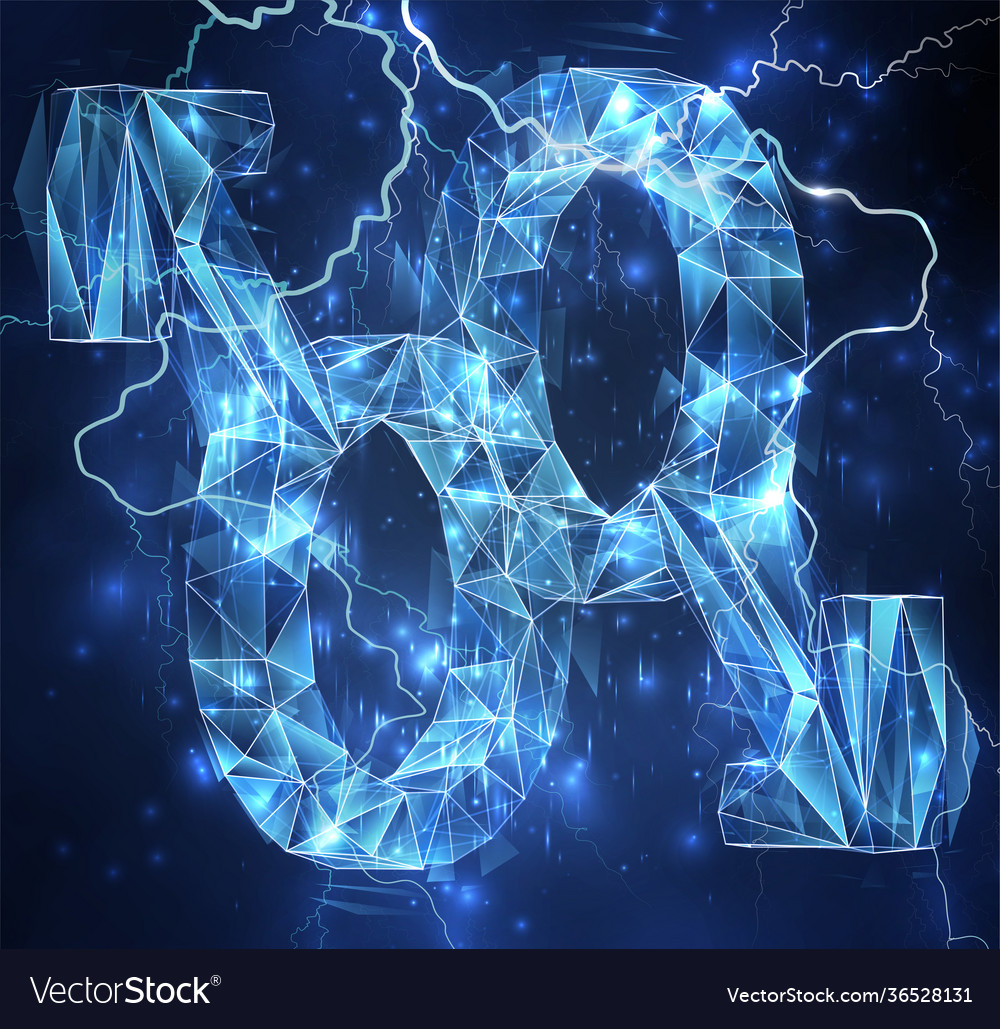 3d object on a background blue sky lightning