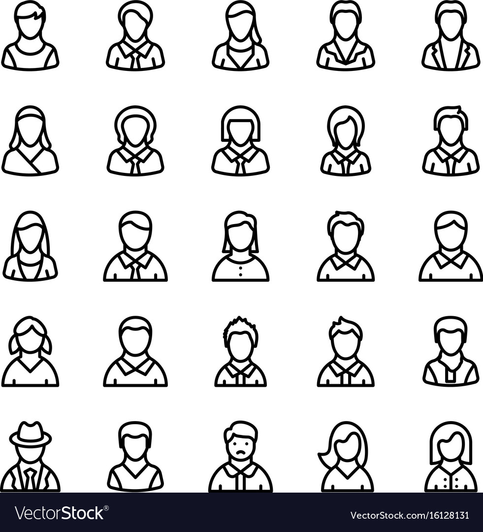 100 Avatar Line Icons  Line icon, Icon, Avatar