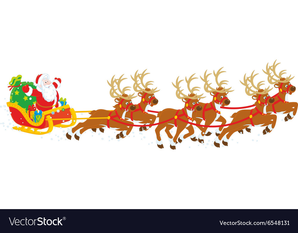 Christmas sleigh of santa claus Royalty Free Vector Image