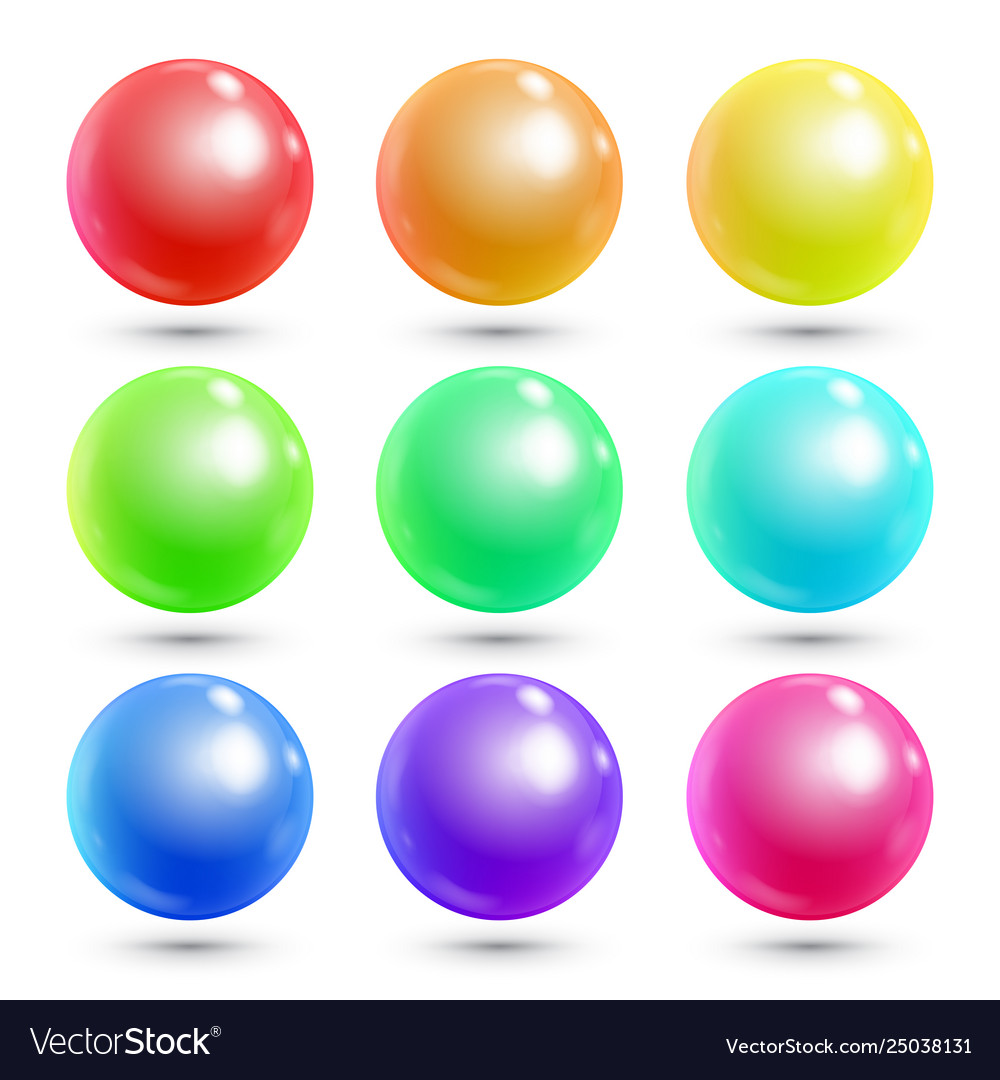 Colorful shiny spheres Royalty Free Vector Image