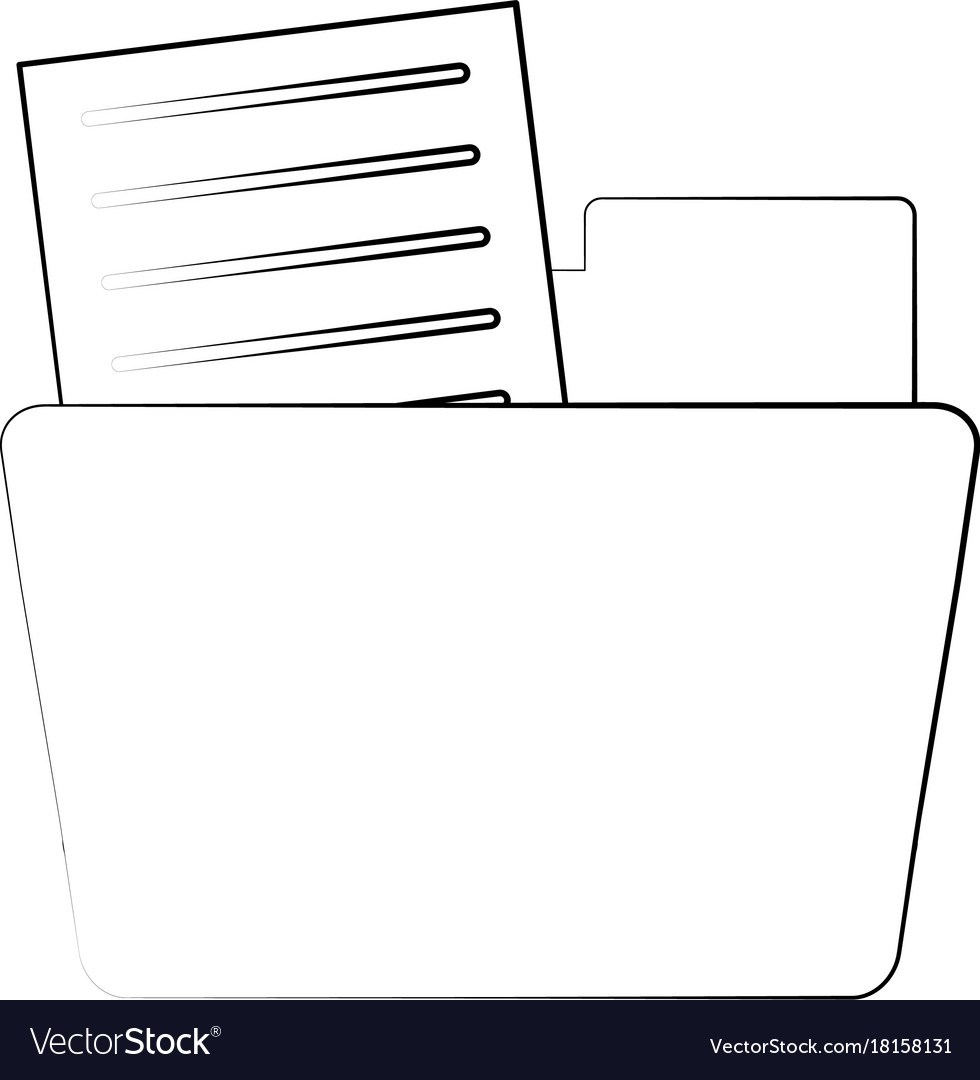 File folder with documents coming out icon image