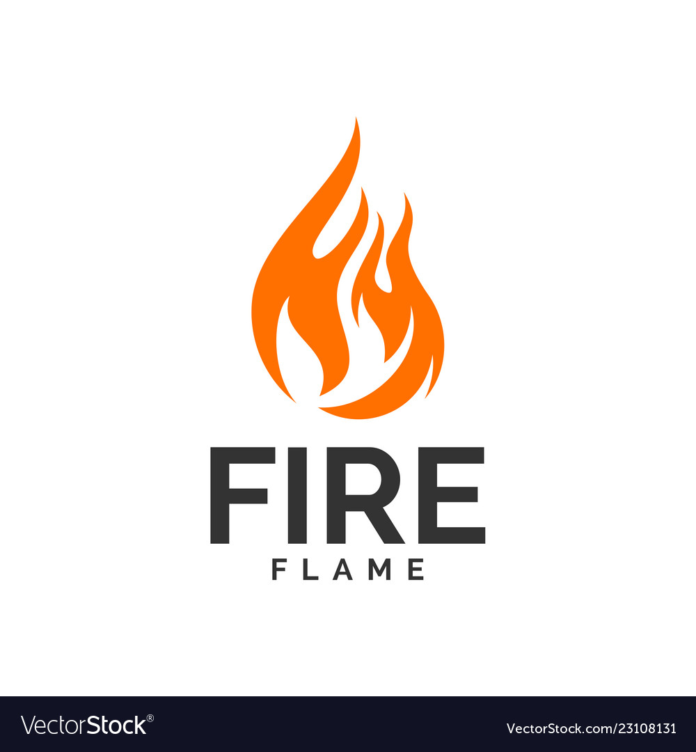 Fire flame logo design hot template Royalty Free Vector