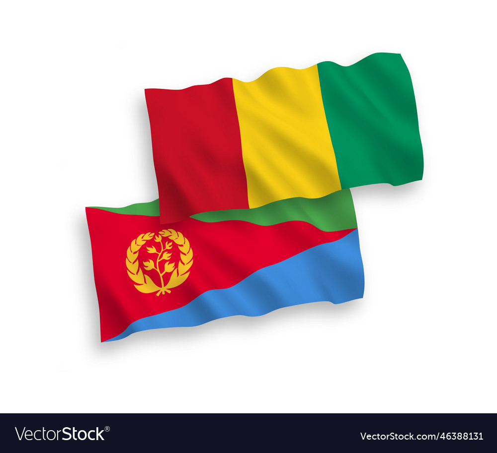 Flags of eritrea and guinea on a white background