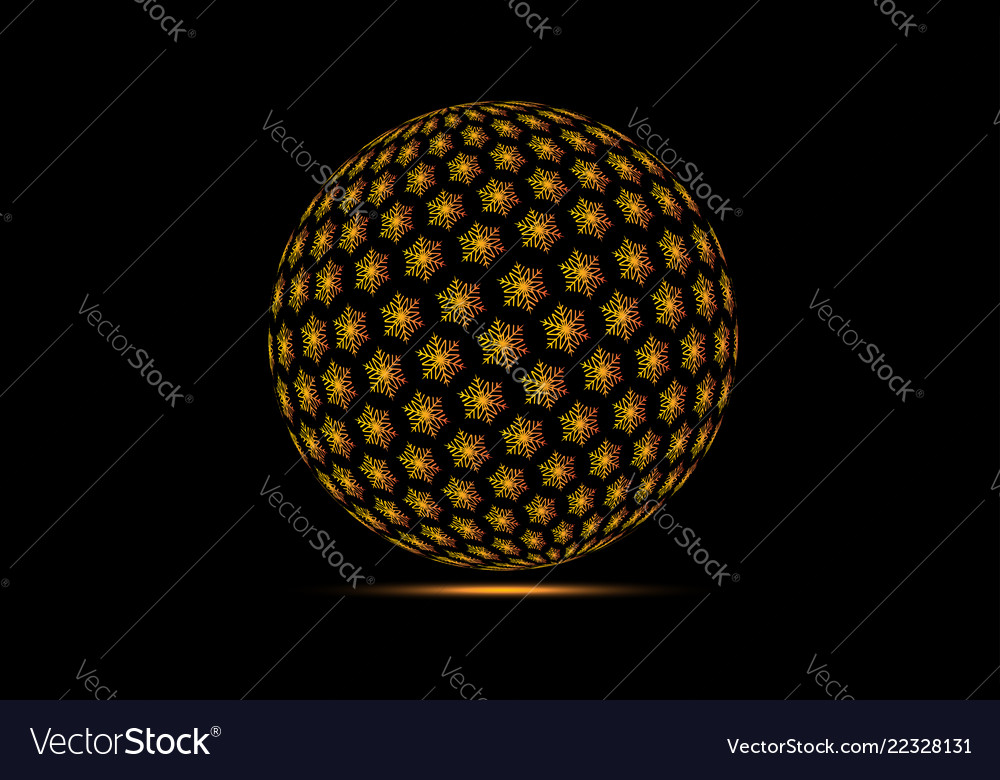 Globe snowflake planet snowflakes vector image Globe snowflake planet snowflakes