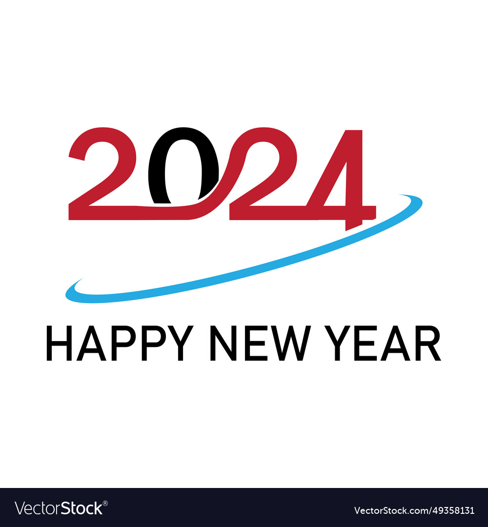 Happy new year 2024 text design cover of business Vector Image