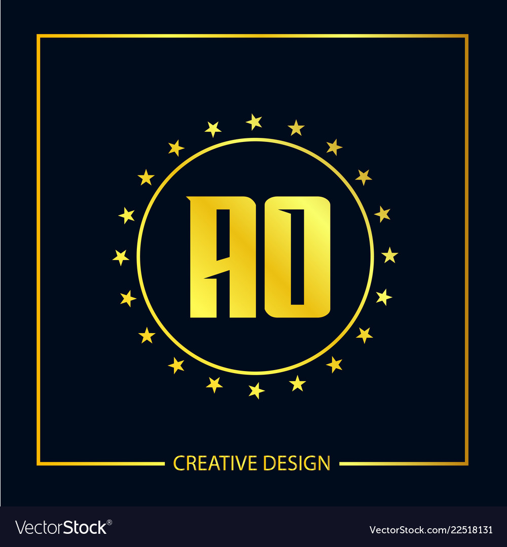 Initial Letter Ao Logo Template Design Royalty Free Vector