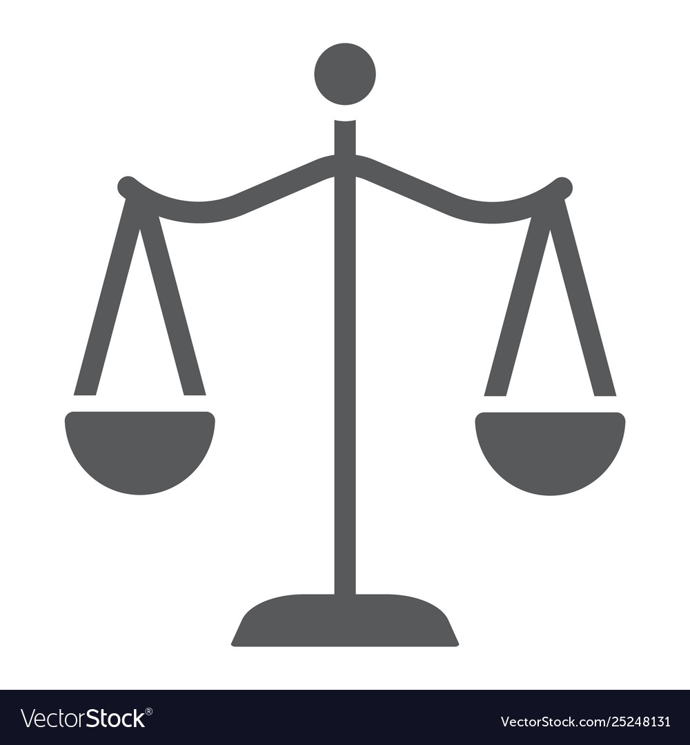 Law scales glyph icon justice and law balance Vector Image