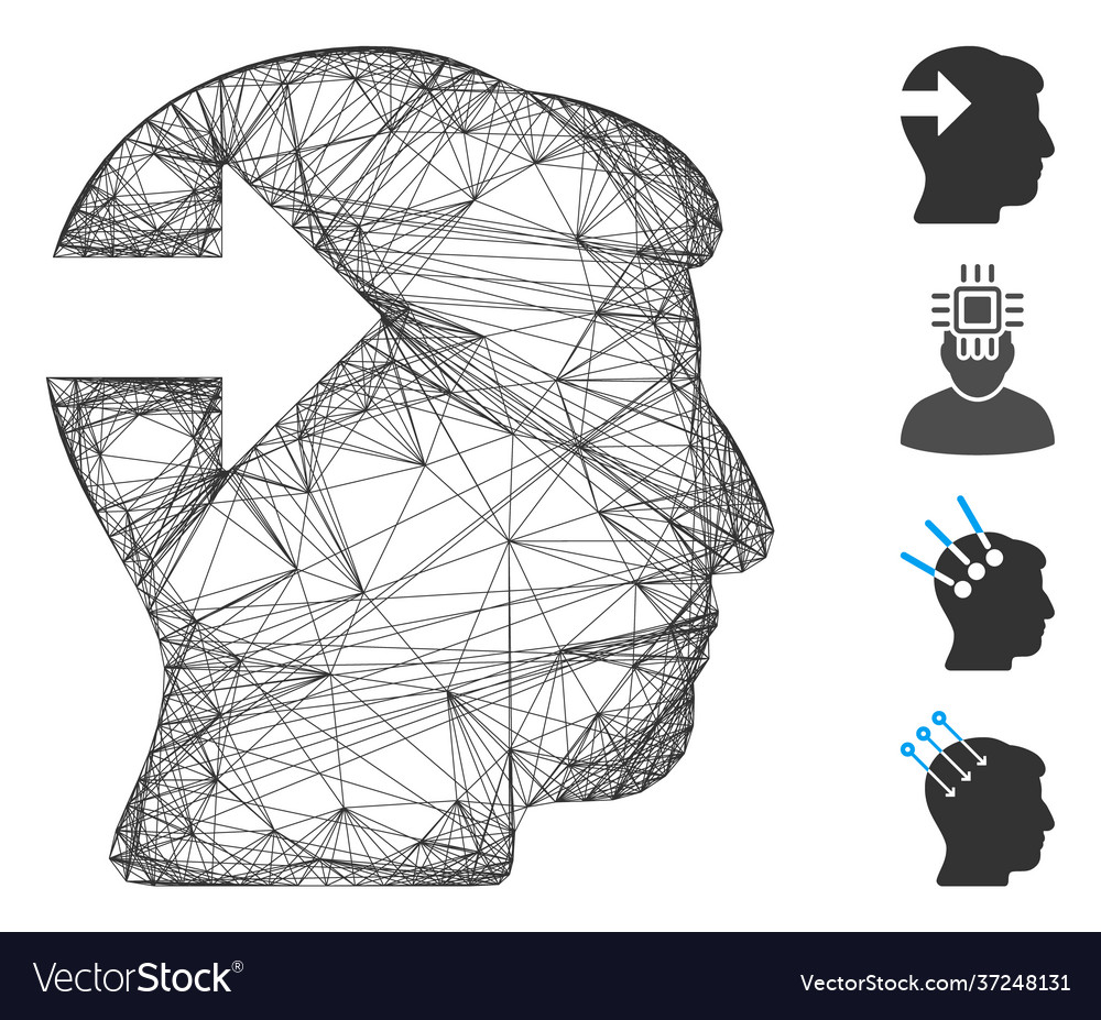 Linear head plug-in arrow mesh vector image Linear head plug-in arrow mesh