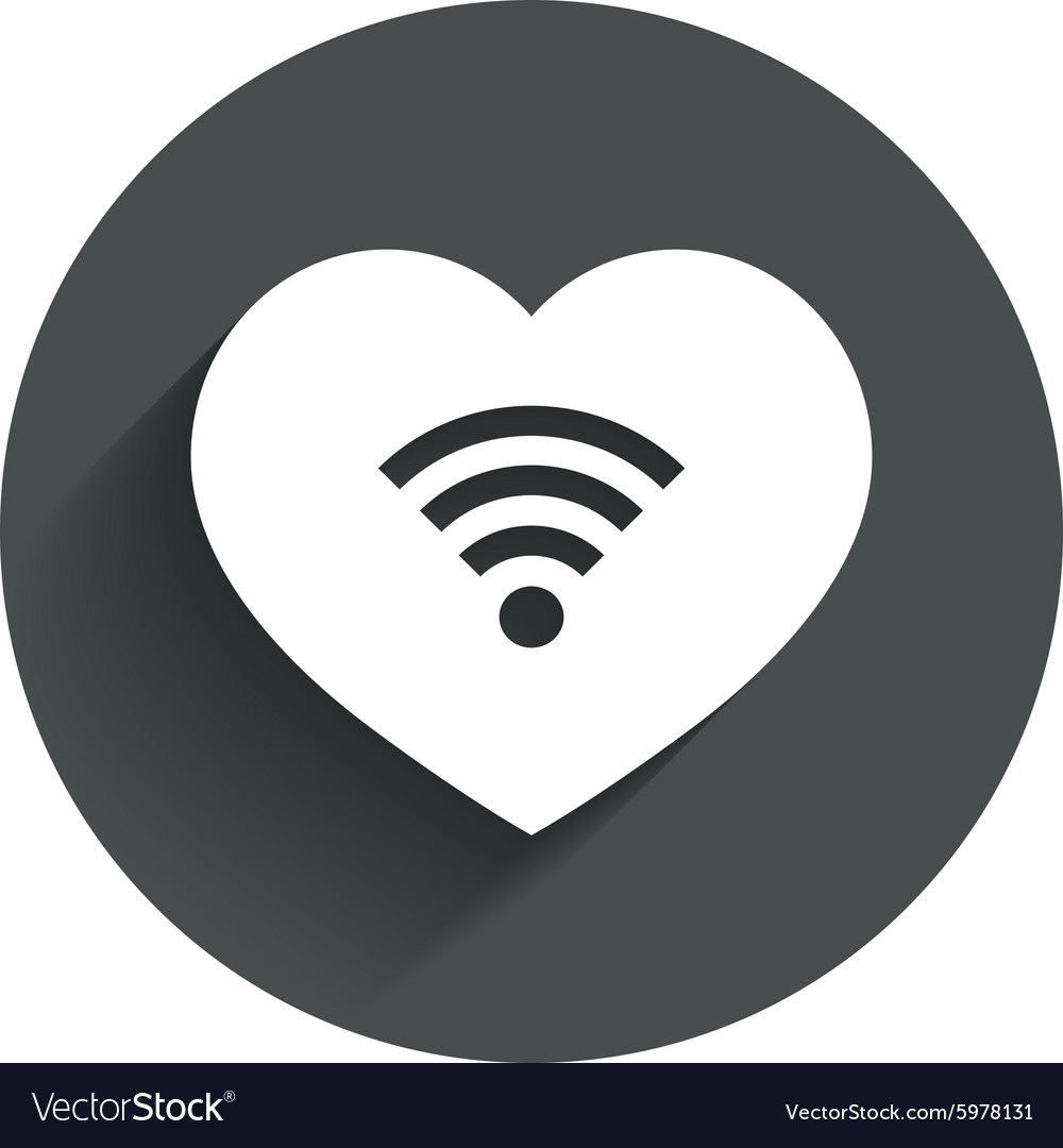 Love wifi sign wi-fi symbol wireless network