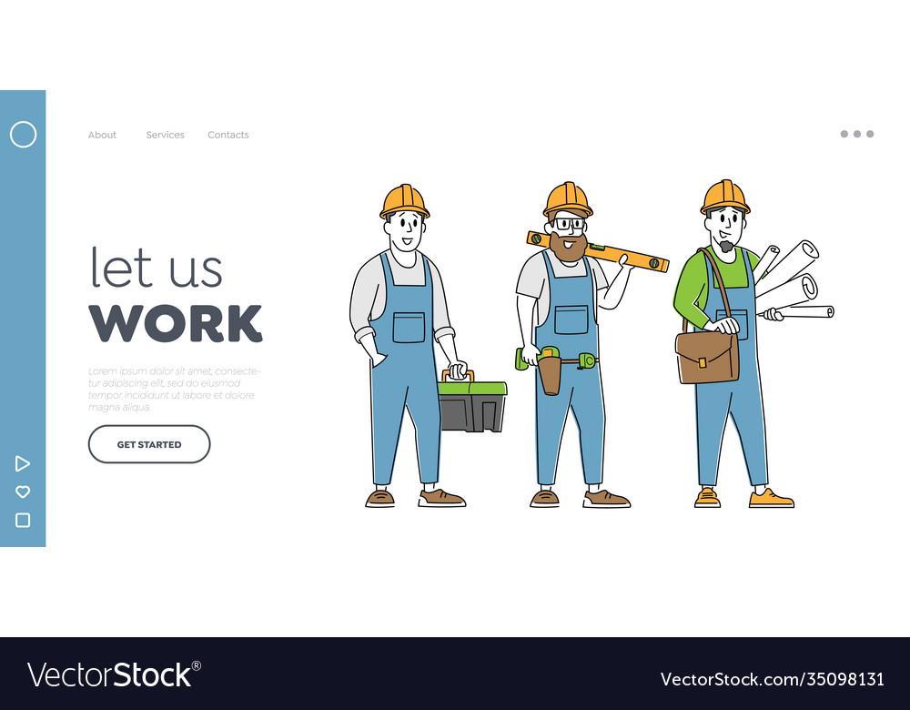 Professional architecture building landing page vector image Professional architecture building landing page