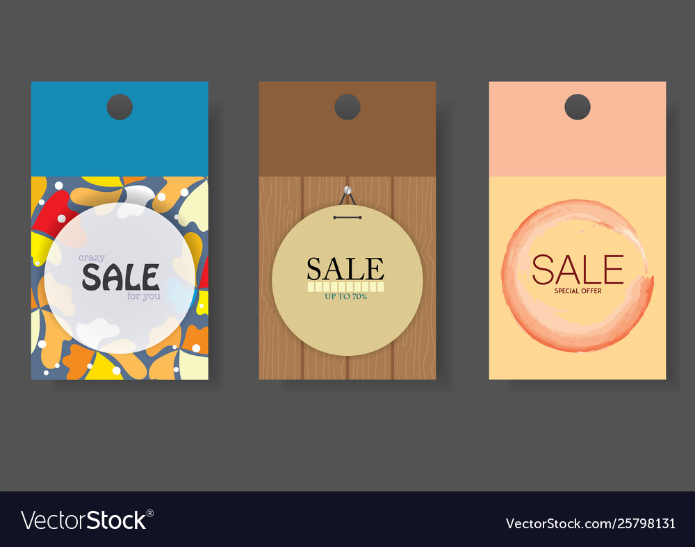 Sale price tag banners set