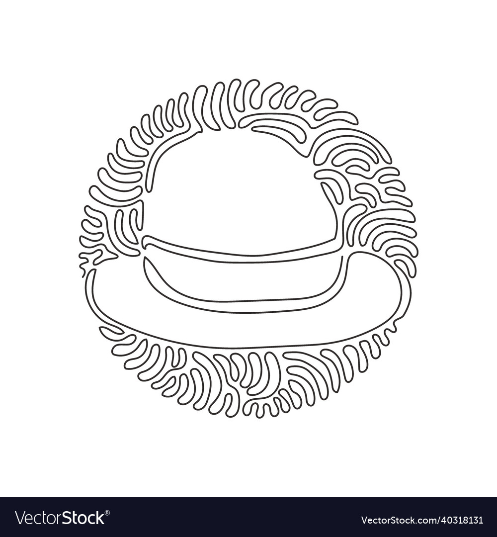 Single one line drawing fedora hat side view Vector Image