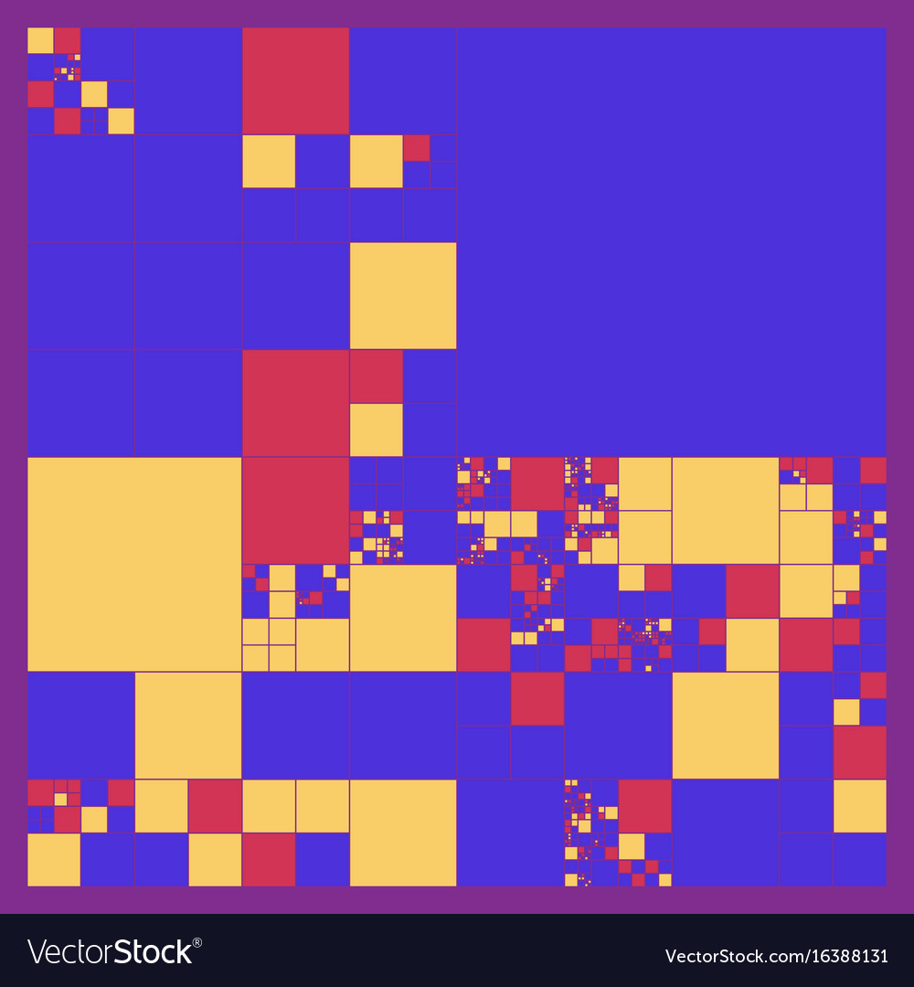 Subdivided squares grid system randomly sized