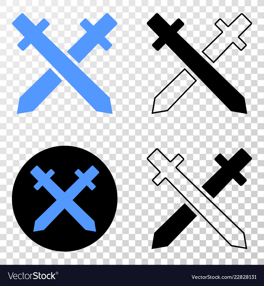 Swords eps icon with contour version