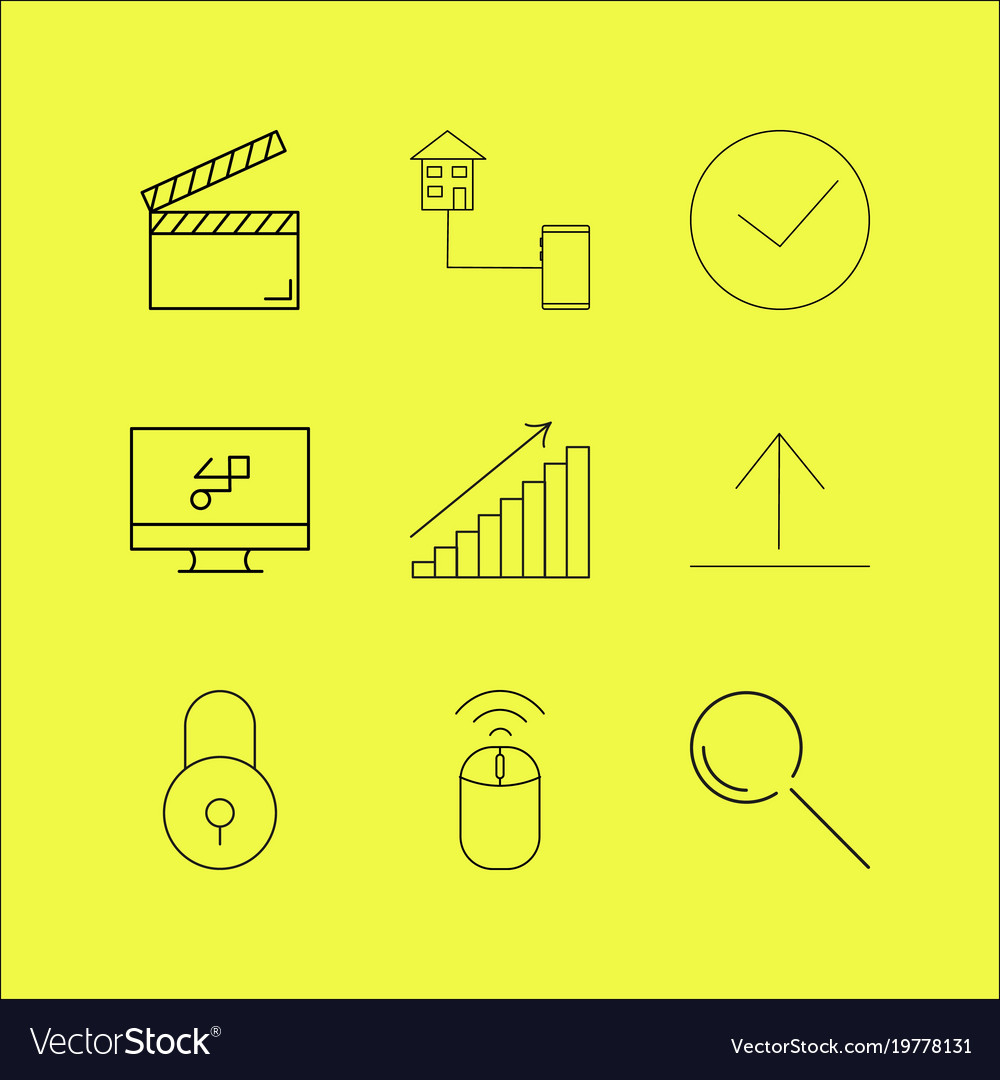 Web linear icon set simple outline icons