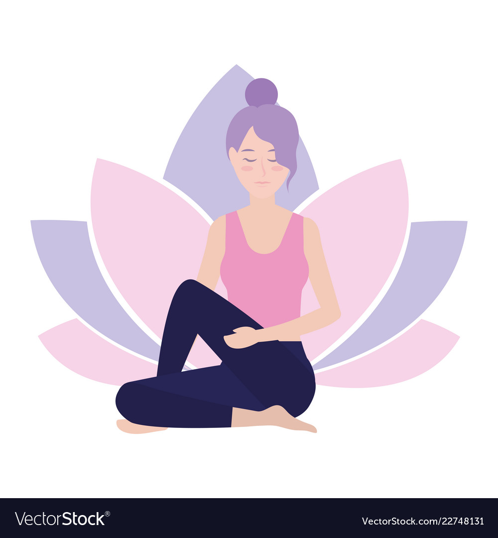 Woman and yoga Royalty Free Vector Image - VectorStock