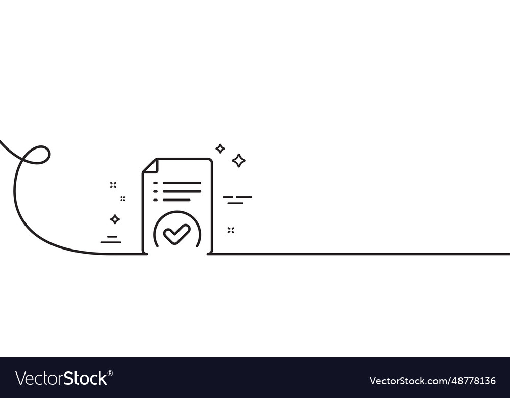 Approved document line icon accepted file sign