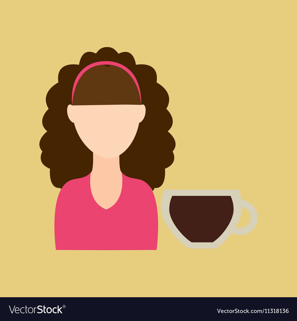 Character girl soda coffee icon graphic