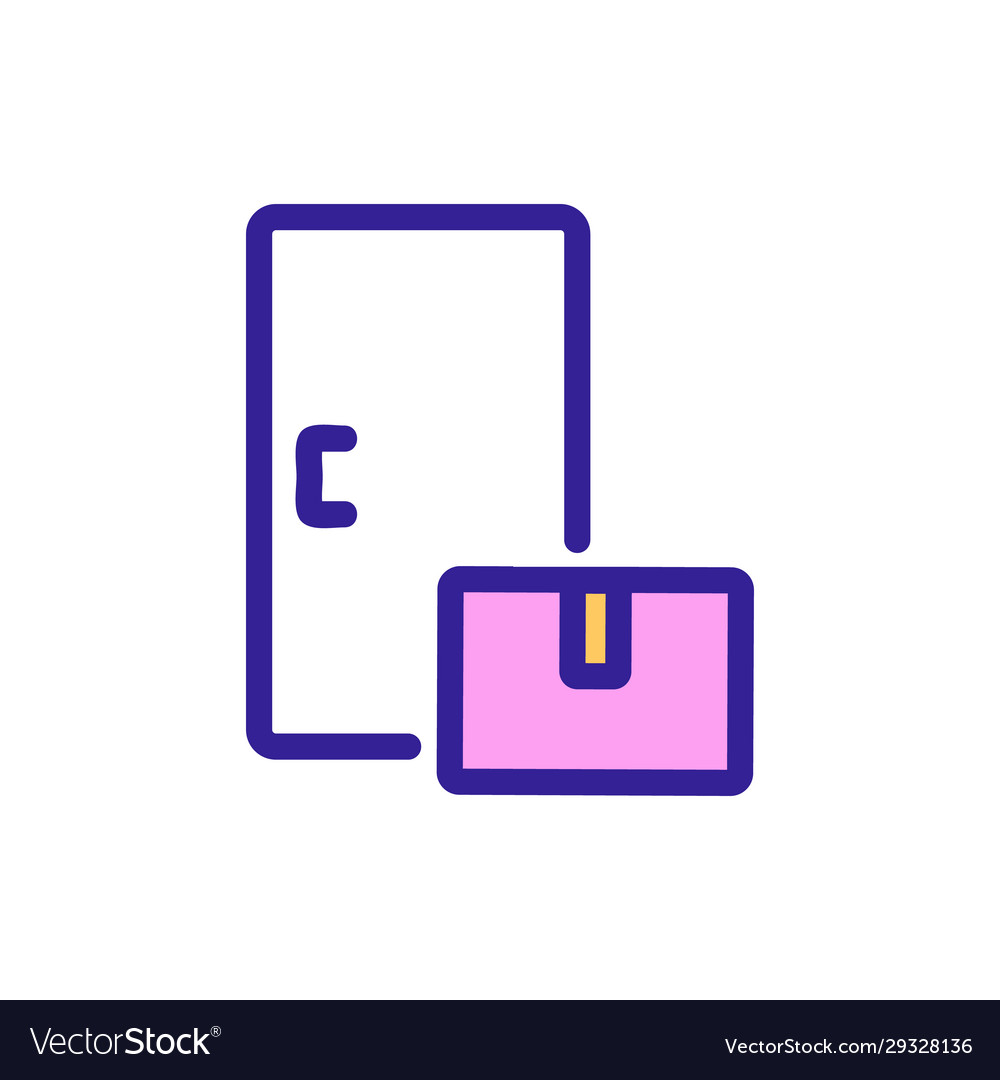 Courier delivery door icon isolated