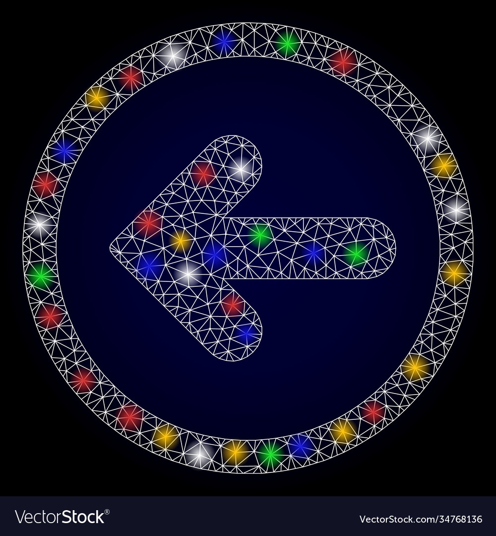 Flare network left pointer with colored glare vector image Flare network left pointer with colored glare