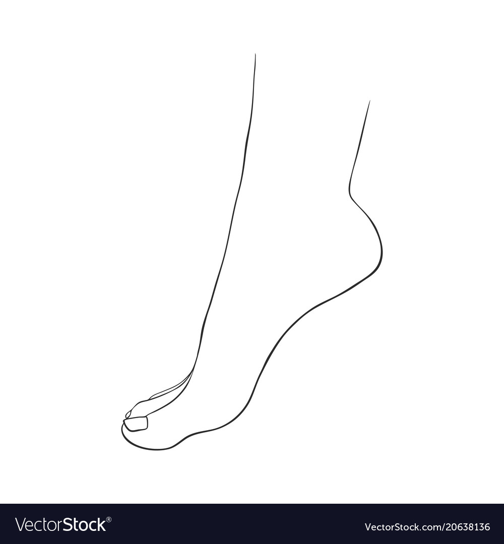 Hand drawn women foot