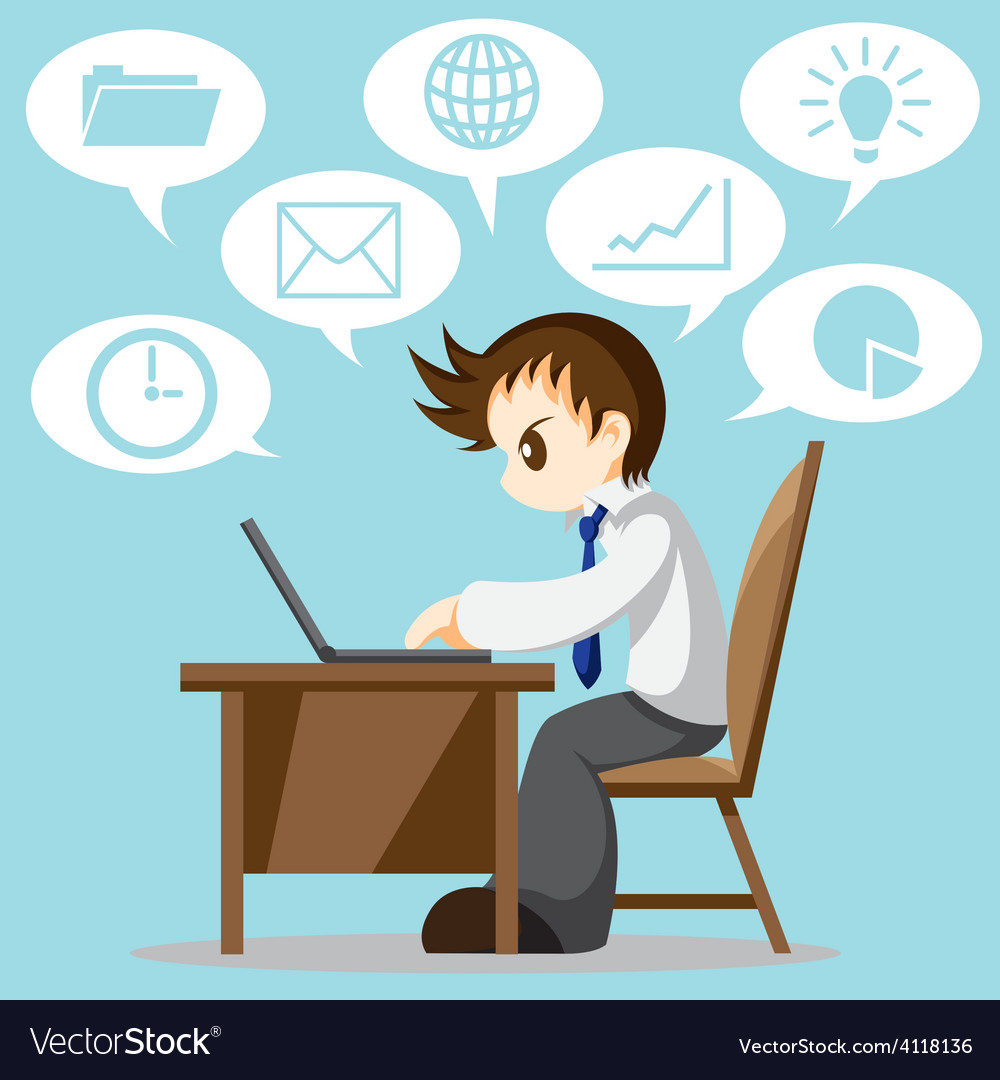 Hard working Royalty Free Vector Image VectorStock