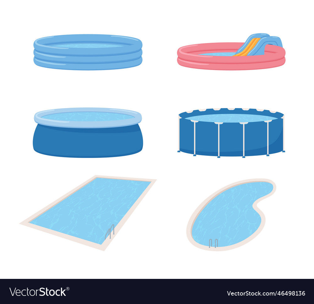 Inflatable pools set of different shapes