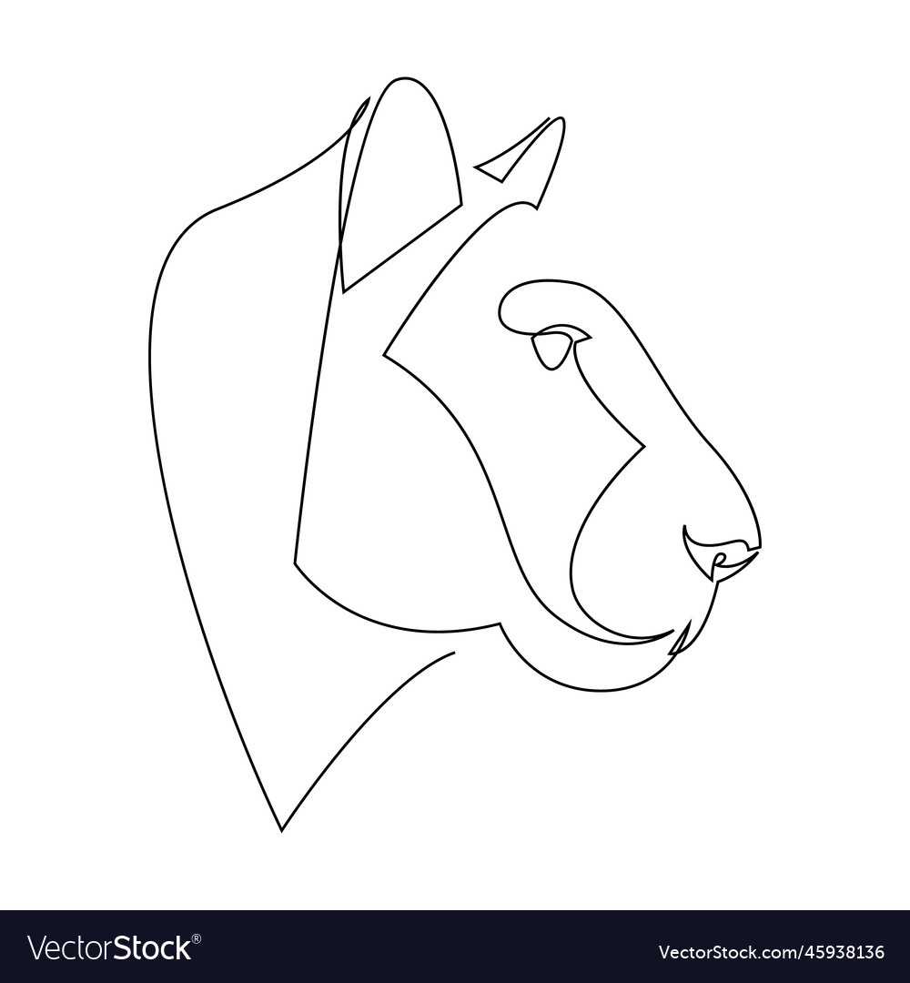 Lioness head continuous one line drawing single