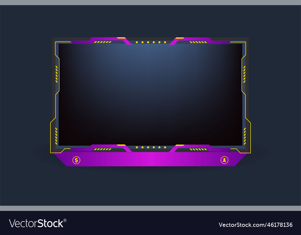 Live screen panel decoration with yellow Vector Image