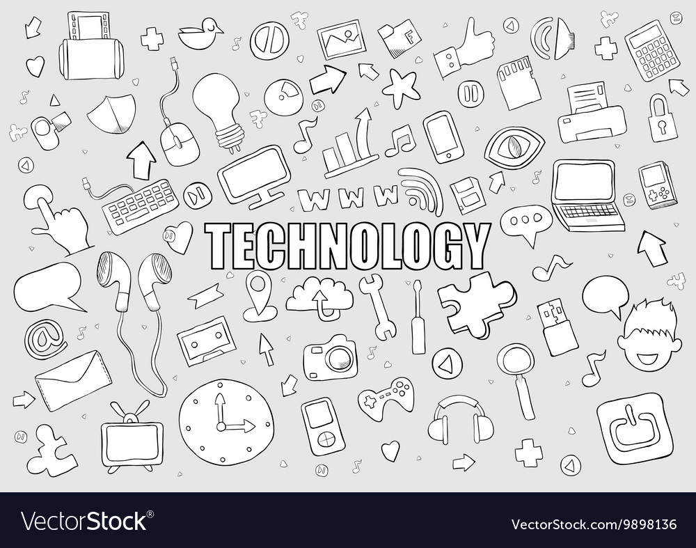 Modern Tech Background with Media Icons