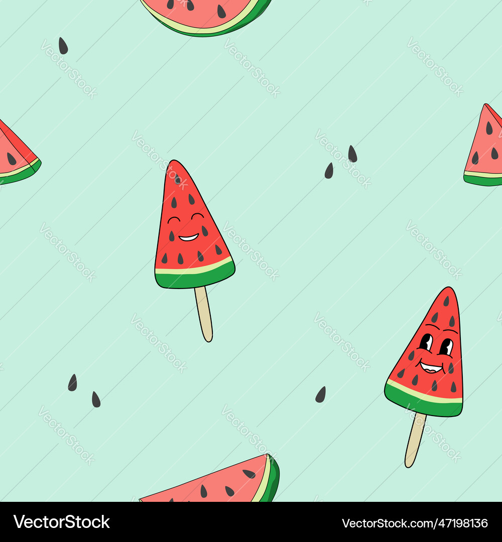 Seamless pattern with watermelon slices Royalty Free Vector