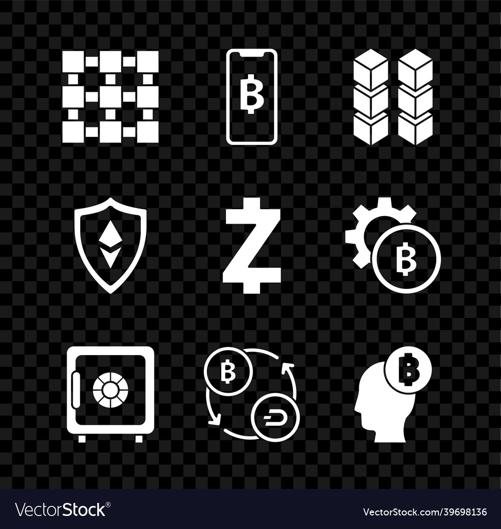 Set blockchain technology phone mobile