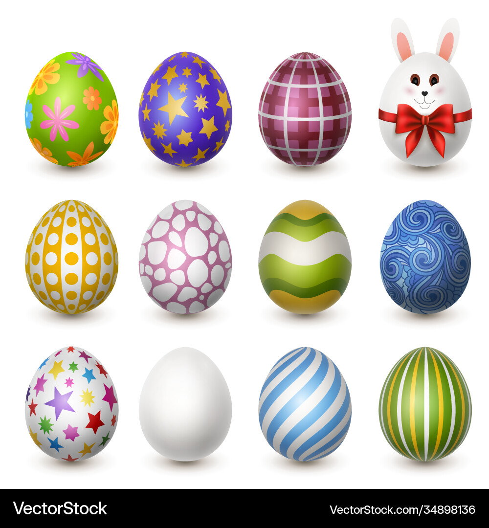 Set easter eggs Royalty Free Vector Image - VectorStock