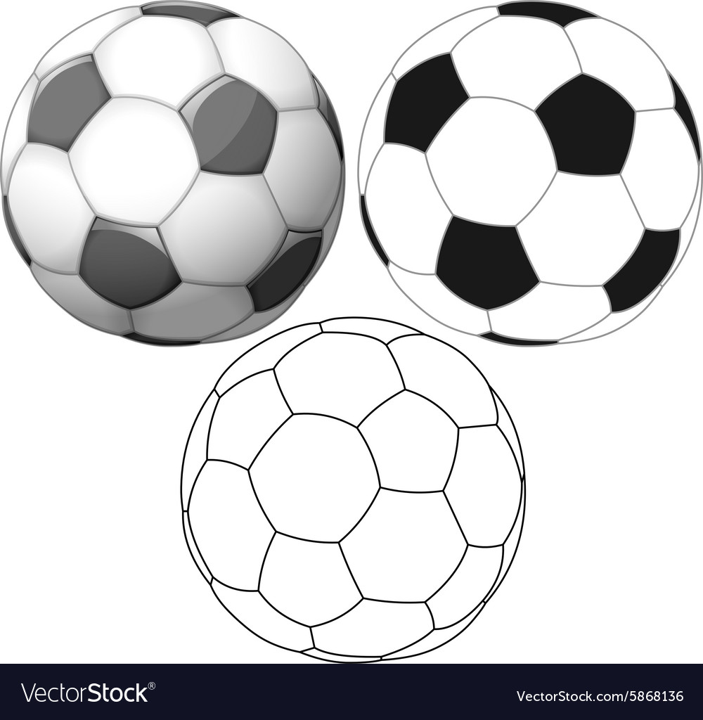 Soccer ball color flat and ink pack