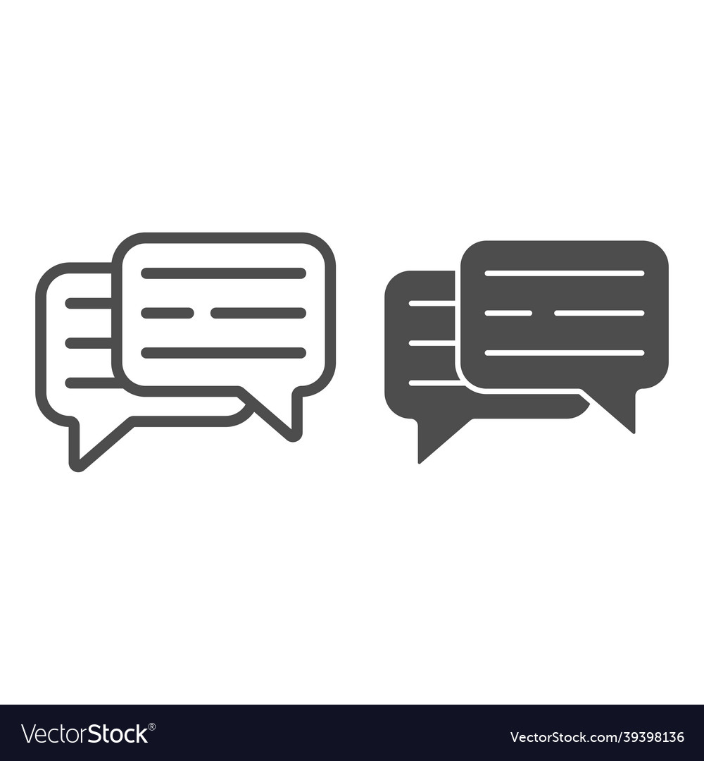 Speech bubble text dialogue line and solid icon