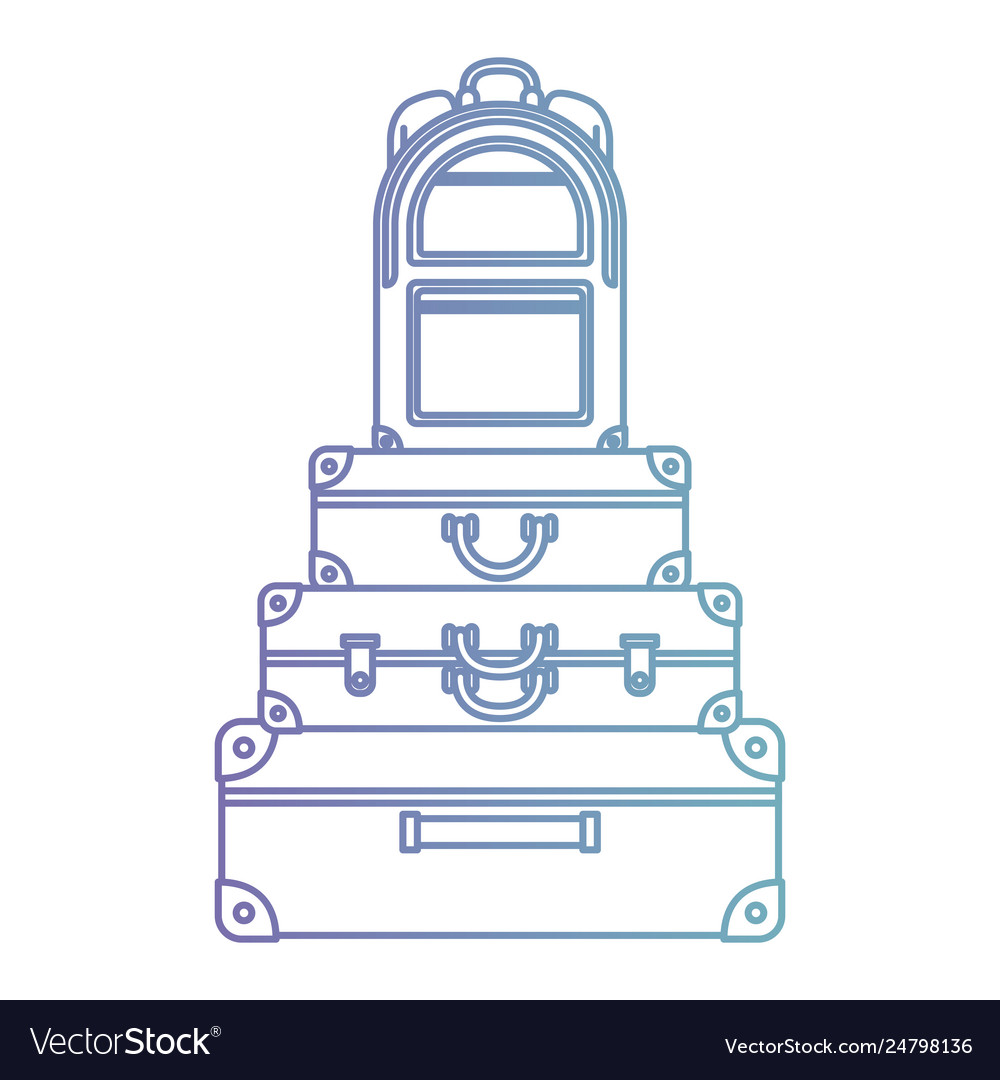 Suitcases bags pile isolated icon