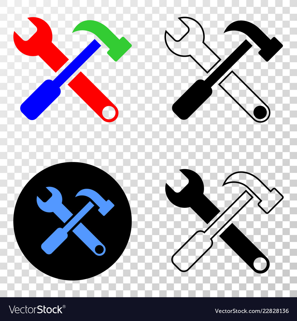 Tools eps icon with contour version vector image Tools eps icon with contour version