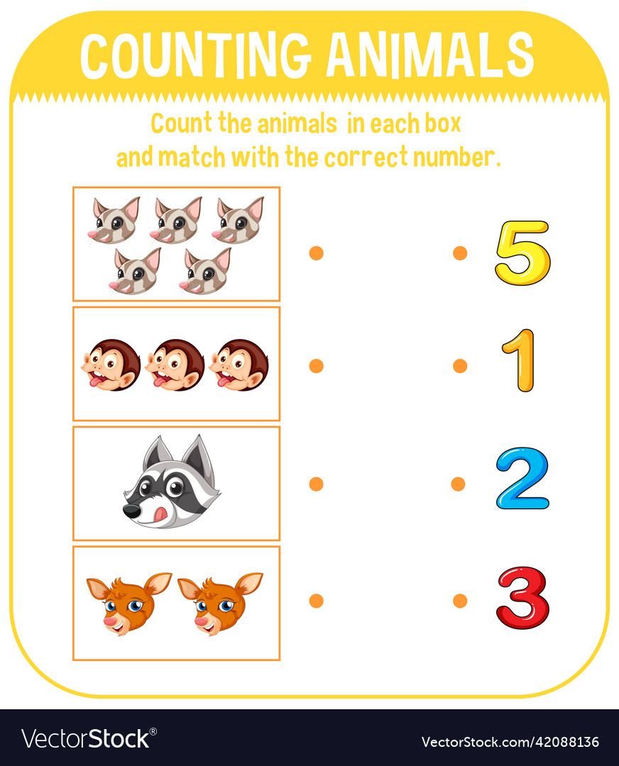 Premium Vector  Count all deer and circle the right answer. math