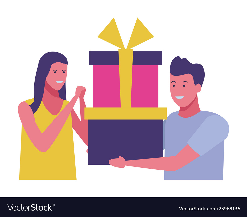 Young couple cartoon Royalty Free Vector Image