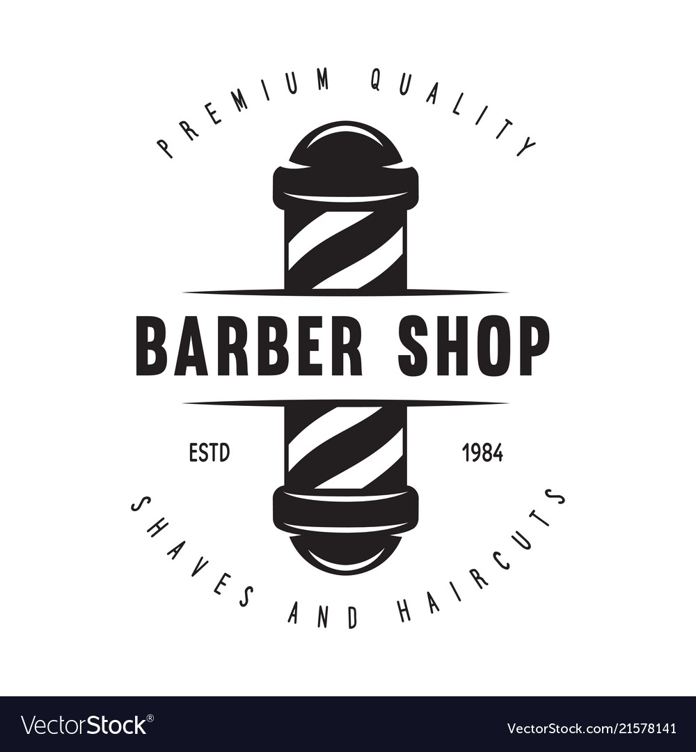 Barber shop badge barbers hand lettering design Vector Image