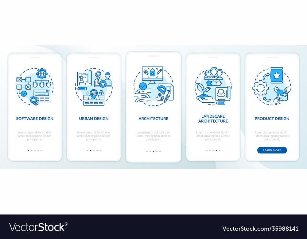 Collaborative design fields onboarding mobile app Vector Image Collaborative design fields onboarding mobile app
