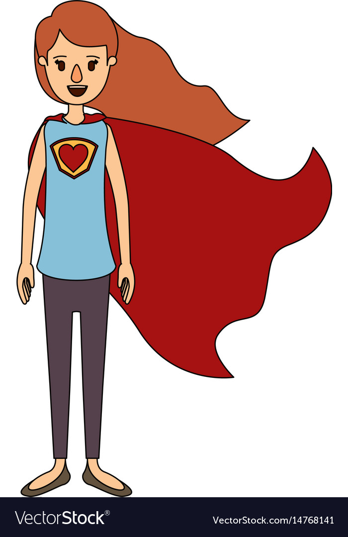 Color image caricature full body super hero woman Vector Image