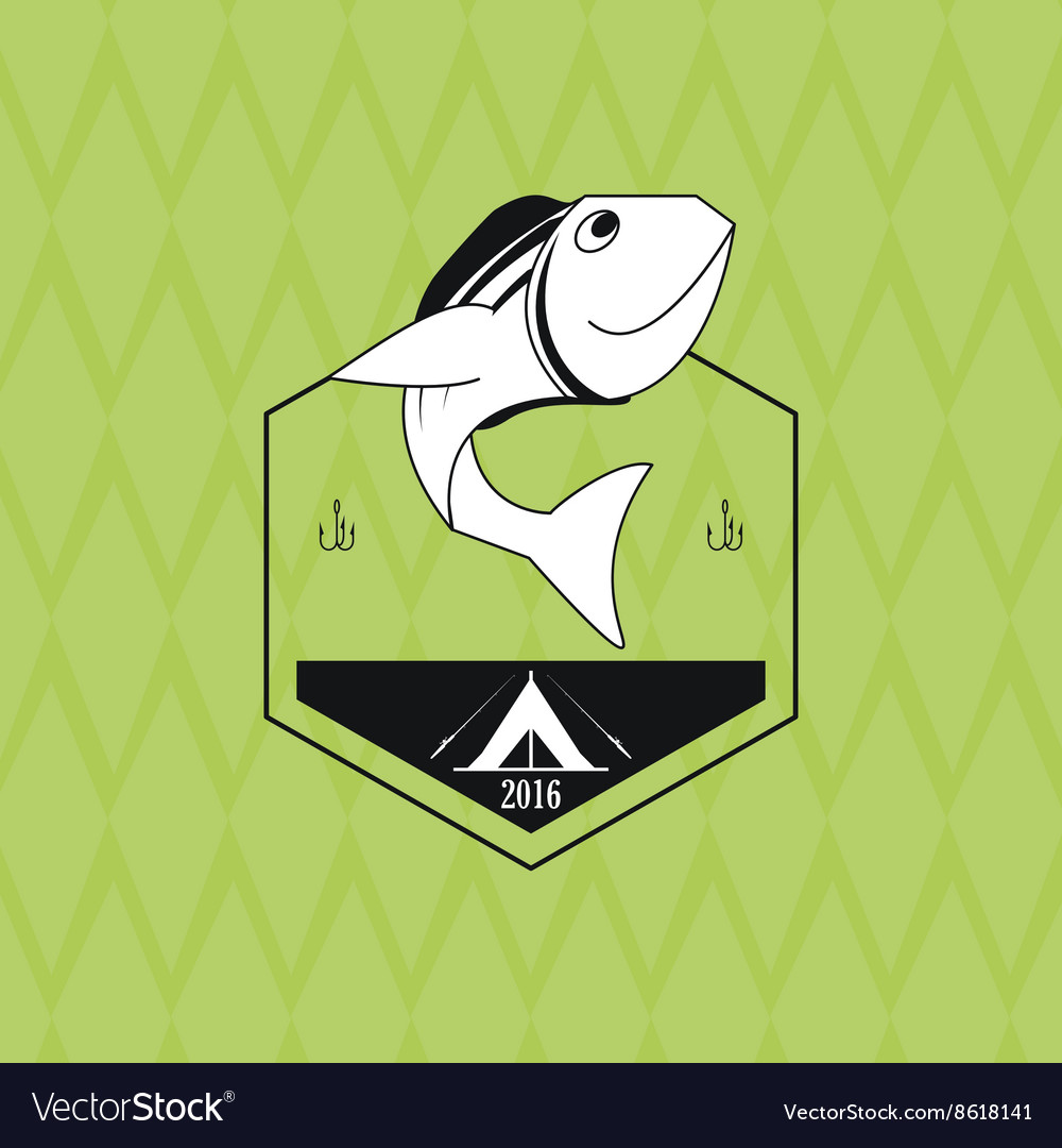 Fishing design camp concept sport Royalty Free Vector Image