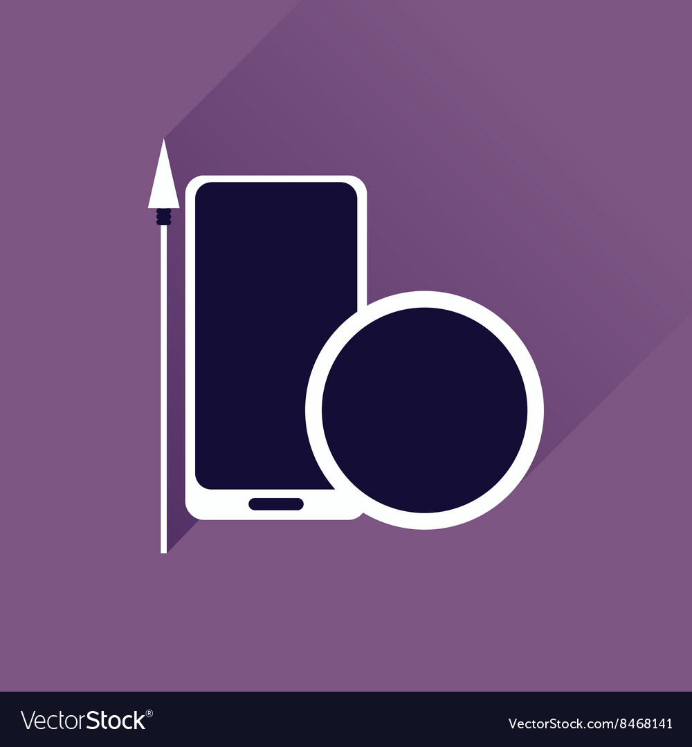 Flat web icon with long shadow mobile protection