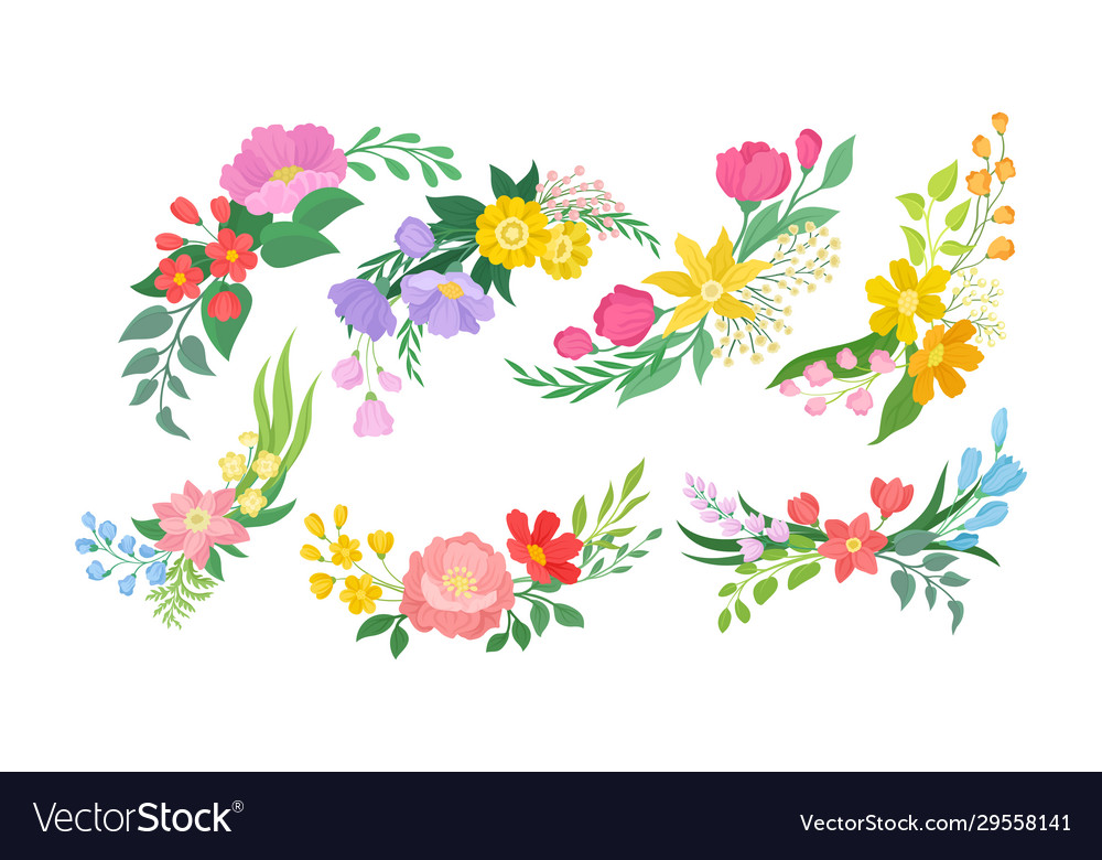 Floral arrangement with twigs and flowers Vector Image Floral arrangement with twigs and flowers