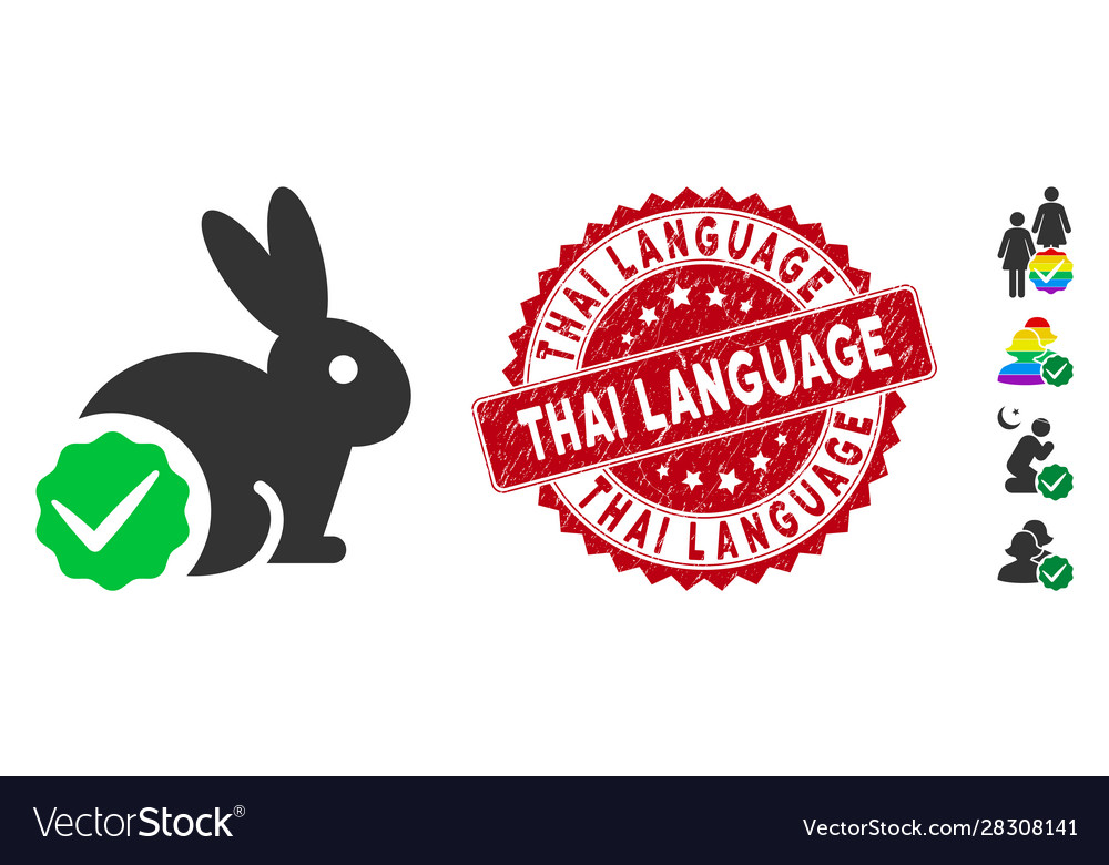 For rabbits only icon with scratched thai language