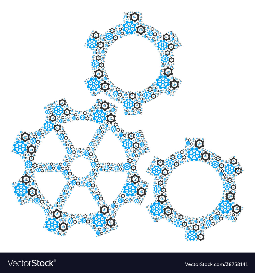 Gears recursive mosaic itself items vector image Gears recursive mosaic itself items