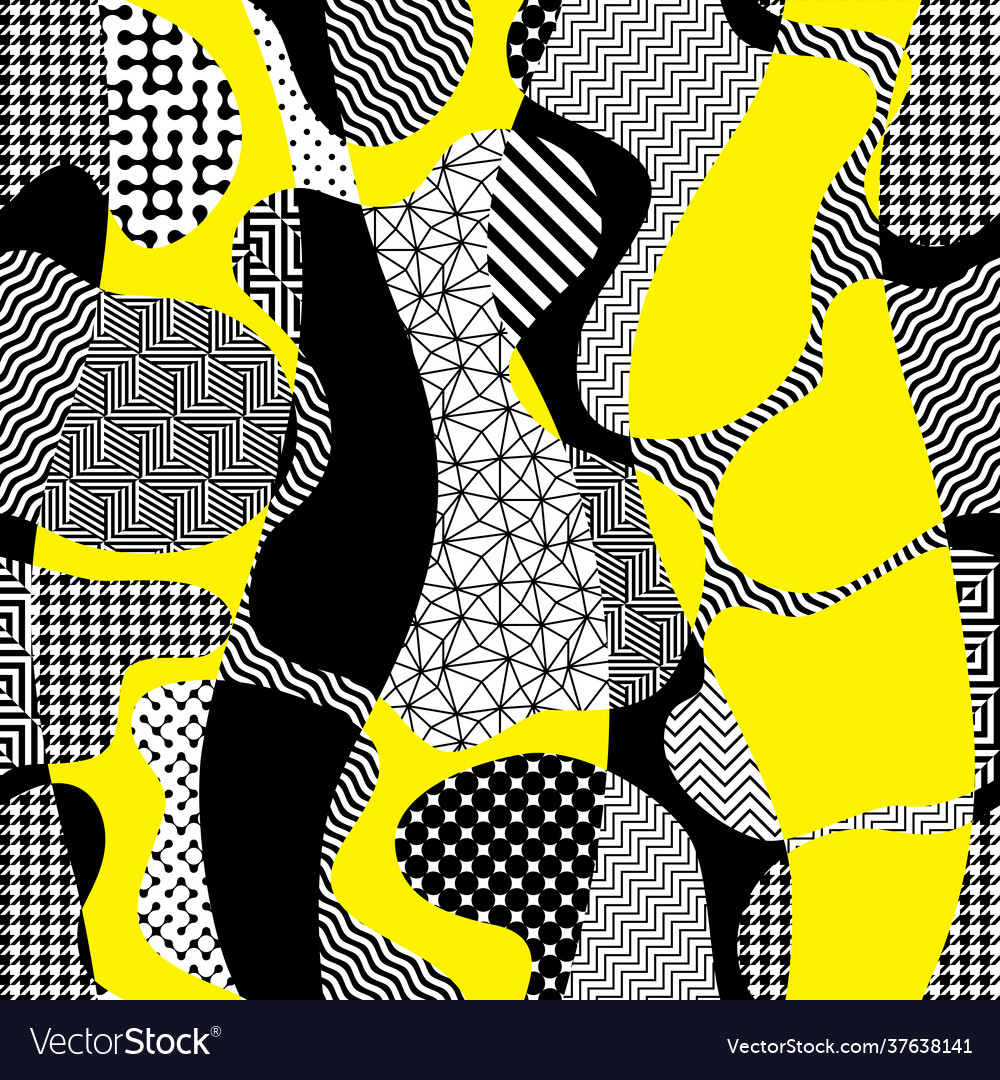 Geometric abstract pattern in patchwork style vector image Geometric abstract pattern in patchwork style